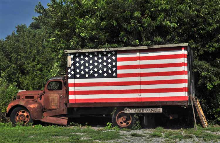 truck and flag